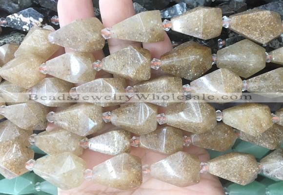 TRBS58 15 inches 11*22mm - 12*25mm faceted teardrop quartz beads