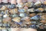 TRBS60 15 inches 11*22mm - 12*25mm faceted teardrop charoite beads