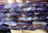 TRBS69 15 inches 10*30mm faceted teardrop amethyst beads wholesale