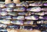 TRBS70 15 inches 10*30mm faceted teardrop dogtooth amethyst beads wholesale