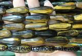 TRBS74 15 inches 10*30mm faceted teardrop yellow tiger eye beads wholesale