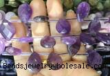 TRBS92 Top drilled 13*18mm faceted flat teardrop amethyst beads wholesale TRBS92 Top drilled 13*18mm faceted flat teardrop amethyst beads wholesale