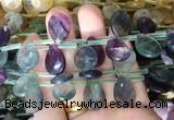 TRBS96 Top drilled 13*18mm faceted flat teardrop fluorite beads wholesale TRBS96 Top drilled 13*18mm faceted flat teardrop fluorite beads wholesale