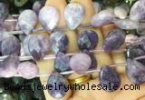 TRBS98 Top drilled 13*18mm faceted flat teardrop purple Lepidolite beads wholesale TRBS98 Top drilled 13*18mm faceted flat teardrop purple Lepidolite beads wholesale
