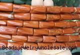 TWBS11 15 inches 9*20mm twist column red jasper gemstone beads