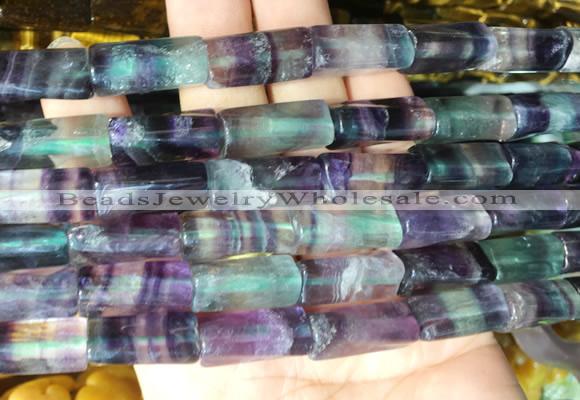 TWBS19 15 inches 9*20mm twist column rainbow fluorite gemstone beads