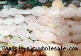 TWBS24 15 inches 13*18mm twist oval rose quartz beads wholesale