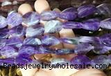 TWBS25 15 inches 13*18mm twist oval amethyst beads wholesale