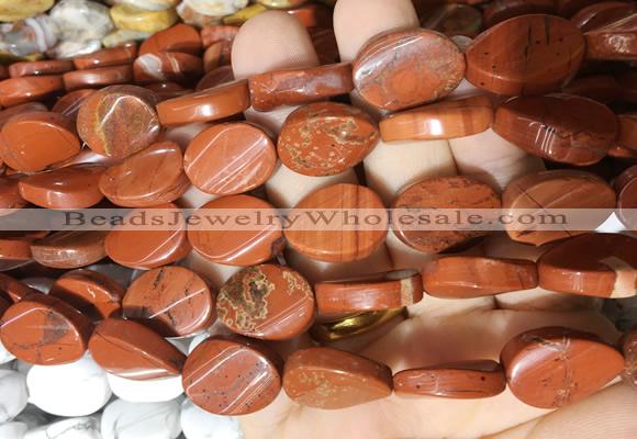 TWBS30 15 inches 13*18mm twist oval red jasper beads wholesale