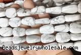 TWBS31 15 inches 13*18mm twist oval white howlite beads wholesale