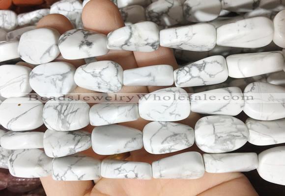 TWBS31 15 inches 13*18mm twist oval white howlite beads wholesale