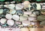 TWBS32 15 inches 13*18mm twist oval black veined rhodonite beads wholesale