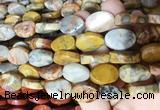 TWBS34 15 inches 13*18mm twist oval yellow crazy agate beads wholesale