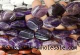 TWBS39 15 inches 18*25mm twist oval amethyst beads wholesale