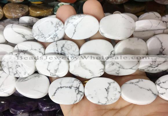 TWBS43 15 inches 18*25mm twist oval white howlite beads wholesale