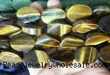 TWBS44 15 inches 18*25mm twist oval yellow tiger eye beads wholesale