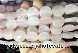 TWBS50 15 inches 16mm twist coin rose quartz beads wholesale