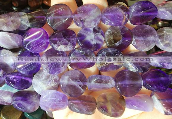 TWBS51 15 inches 16mm twist coin amethyst beads wholesale