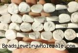 TWBS57 15 inches 16mm twist coin white howlite beads wholesale