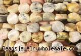 TWBS59 15 inches 16mm twist coin yellow crazy agate beads wholesale