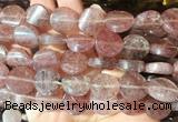 TWBS69 15 inches 16mm twist coin strawberry quartz beads wholesale