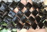 TWBS90 15 inches 16mm twist diamond black obsidian beads wholesale