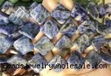 TWBS95 15 inches 16mm twist diamond sodalite beads wholesale