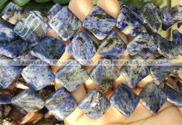 TWBS95 15 inches 16mm twist diamond sodalite beads wholesale