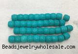 WBBS43 12*15mm carved drum loose howlite turquoise gemstone beads wholesale WBBS43 12*15mm carved drum loose howlite turquoise gemstone beads wholesale
